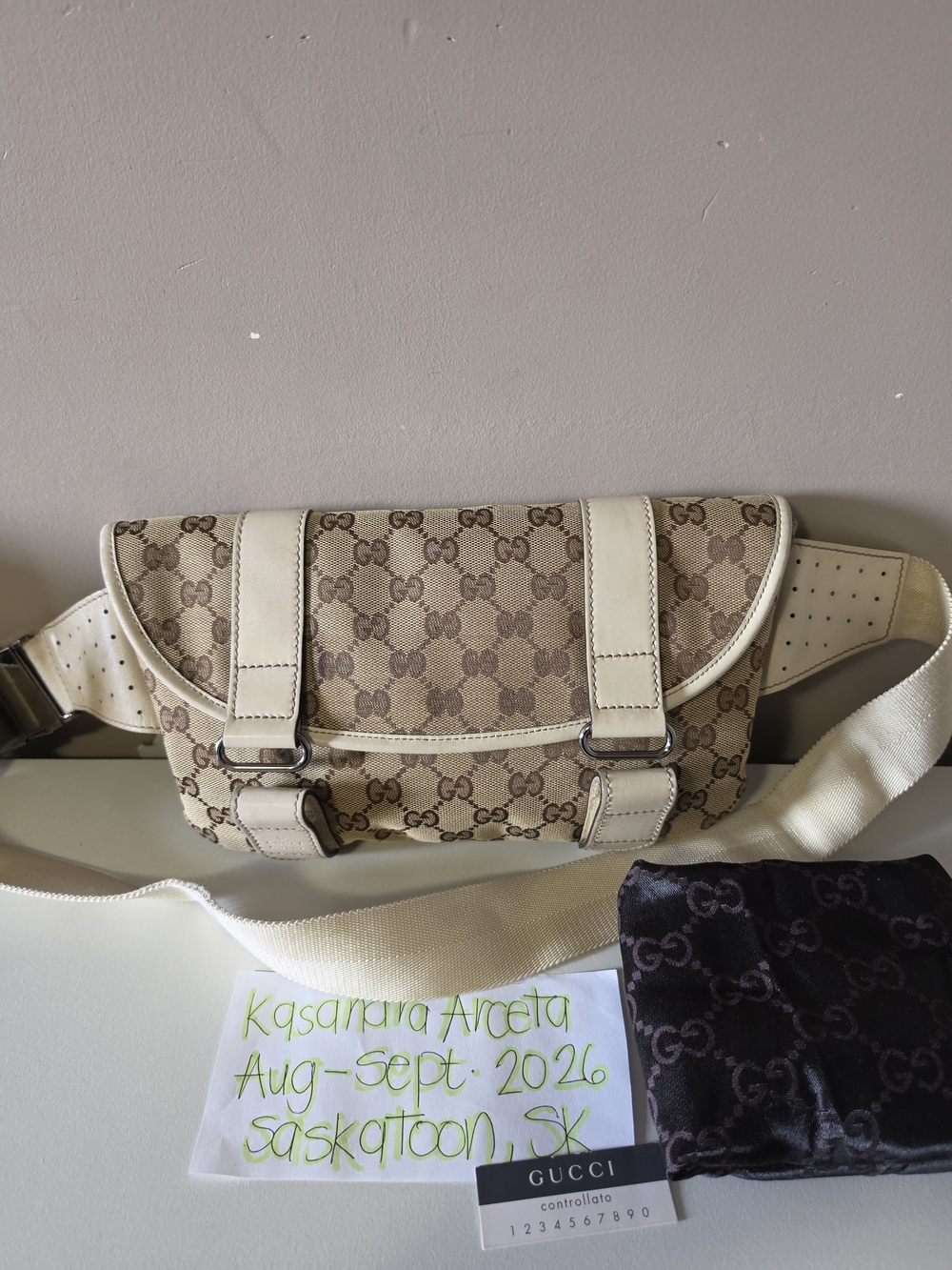 Gucci Beige GG Canvas Belt Bag